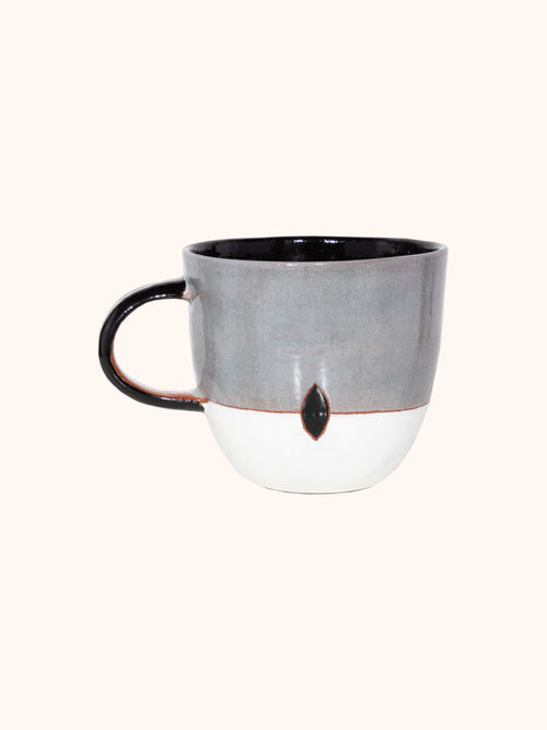 Carousel Mug, Grey White Oval