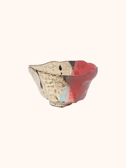 Small Tea Bowl, Red White