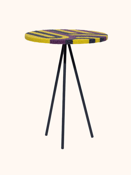Aadi Side Table, Black Purple