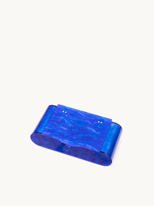 Acrylic Vanity Clutch, Blue Marble