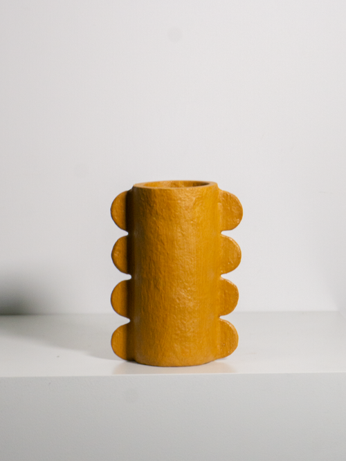 Small Mude Pulp Vase, Mustard