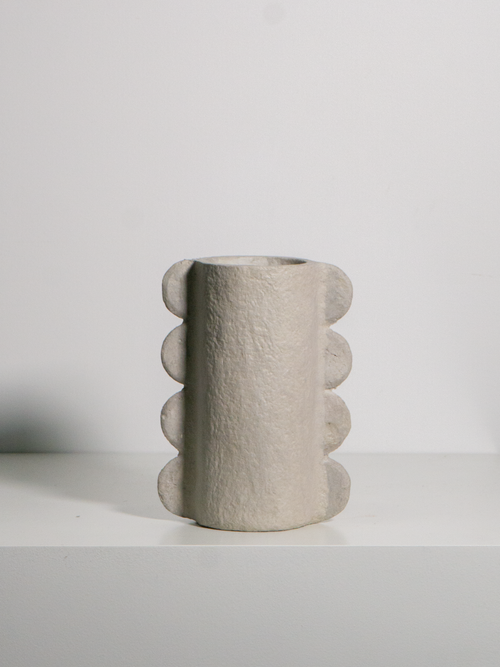 Small Mude Pulp Vase, Stone