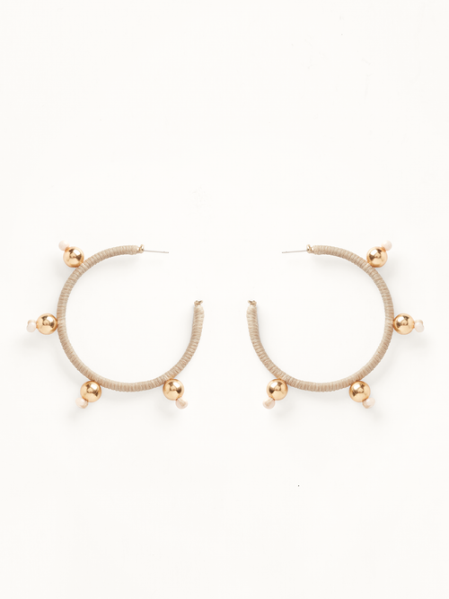 Ouroboros Earrings, Beige